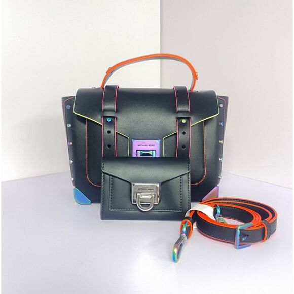 Michael Kors Handbags - Michael Kors Medium Contrast Manhattan Neon Trim